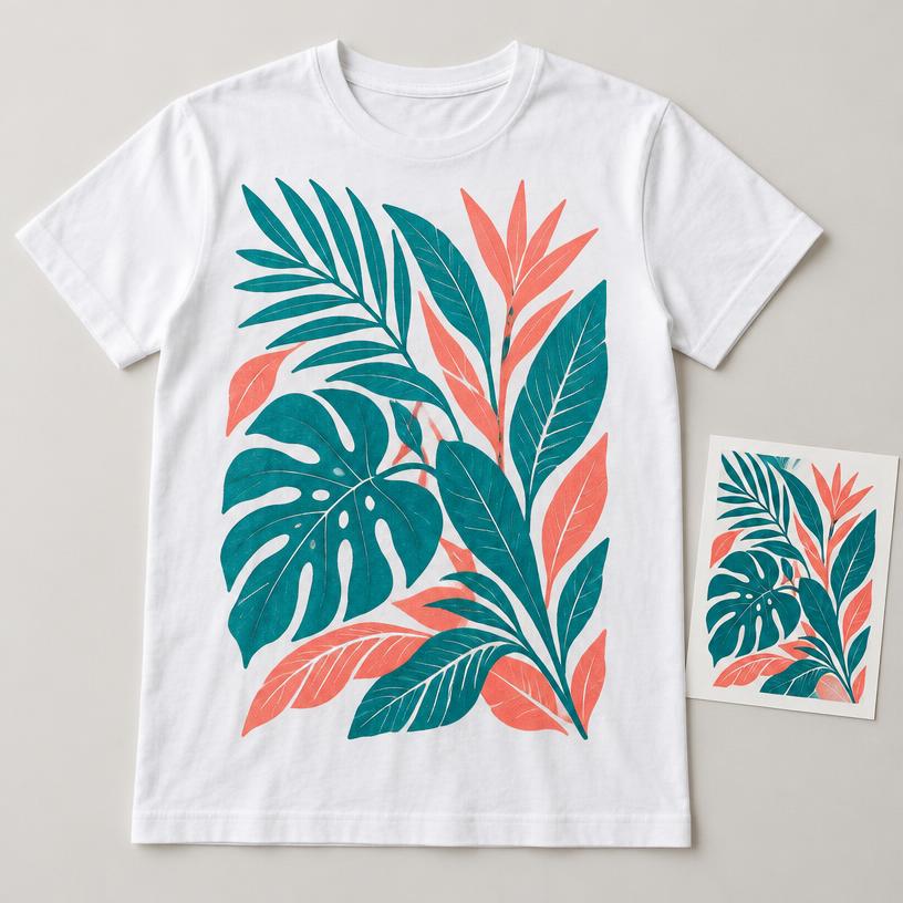 Illustrative personalized printed T-shirt